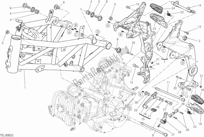 Toutes les pièces pour le Cadre du Ducati Multistrada 1200 ABS Brasil 2015